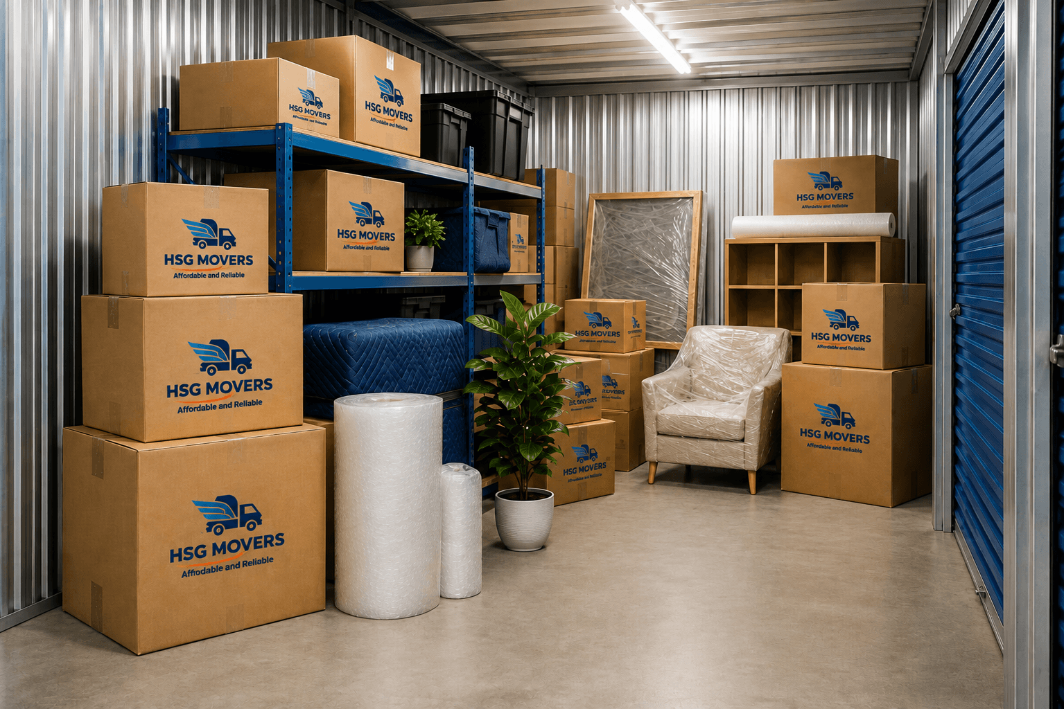 Professional removalists loading boxes into secure storage services adelaide