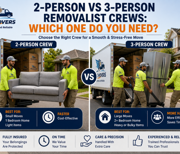 2-person vs 3-person removalist crews moving furniture in Adelaide