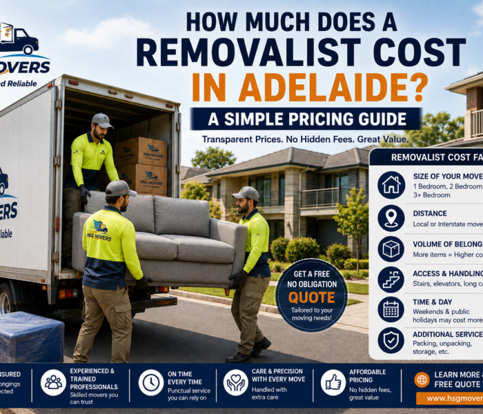 Removalist cost in Adelaide with HSG Movers moving truck and team
